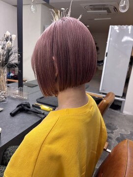 ニコ(nico...) ぷつっとボブ×ピンクベージュ