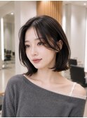 ホワイトグレージュミニウルフデジタルパーマチェリーブラウン