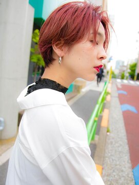 リリアン 青山(relian) 無造作ショートピンクカラー