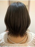 【抜け感◎】切りっぱなしボブ@マットベージュ