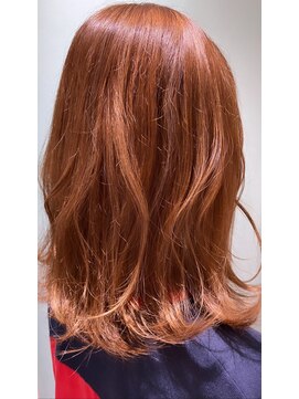 ミエル ヘア 新宿(miel hair) オレンジベージュミディ