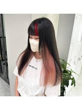 ルイス 喜連瓜破(Luis) インナーピンクベージュ×バングカラー