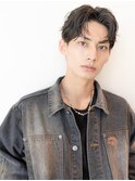 ツイストパーマ七三オールバックマッシュウルフスリークショート