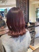 ヘアリゾート粋 ティガ 池袋店(tiga)&nbsp;くびれミディアムボブ/ローズブラウン