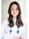 ウザバングが可愛い柔らかネビージュロング・・・HINATA