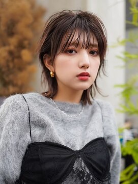 ギークス(GEEKS) 【GEEKS渋谷】モーヴカラー/小顔ウルフ/冬カラー/20代30代/前髪