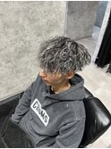 メンズツイストスパイラルホワイトメッシュ