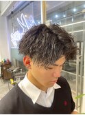 波巻きツイストスパイラルパーマ/フェザーパーマ/眉毛/メンズ