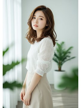 フルショウ 栄店(FURUSHO) マロンベージュ　レイヤーセミディ　ニュアンスカラー