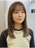 顔周りカットミディアムレイヤーカット韓国髪質改善表参道