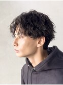 波巻きスパイラルシャドウパーマ束感メンズ夏モテ髪韓国風