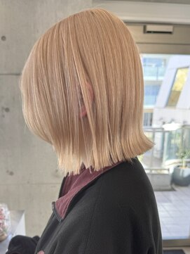 サンクマーケット 渋谷(cinq MARKET) 渋谷ブリーチカラータッセルボブ顔周りレイヤー切りっぱなしボブ