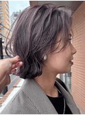【macana指名】ボブラベンダーピンクグレージュパーマ登戸