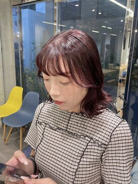 クラム(clam.) ブリーチなしダブルカラーで作るチェリーレッド