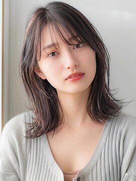 アース 相模大野店(EARTH) ブリーチなしカラーで透明感ミディアムくびれヘア