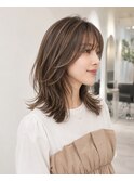 白髪ぼかし ハイライト 脱白髪染め レイヤー 上品 ママ 表参道 