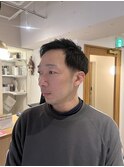 メンズマッシュアップバングツーブロック短髪ソフトモヒカン