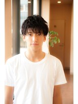 コース(CORS)&nbsp;【CORS高崎】　黒髪ショート×ツーブロ×ニュアンスパーマ