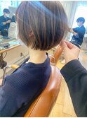 大人かわいい小顔丸みショートボブ　20代30代40代