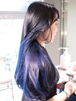 ロリム(RorriM)&nbsp;スーパーロング　インナーカラー 　ブルー　ダブルカラー