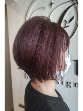 イコウヘアデザイン(icou hair design) チェリーブラウン×ショートボブ