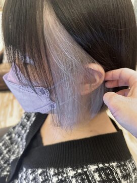 ネオヘアー 曳舟店(NEO Hair) インナーカラーホワイト/セクションカラー/外ハネボブ/曳舟