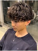 波巻きスパイラルパーママッシュショート無造作パーマ刈り上げ
