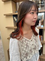 ルシュカイチマルニ(Rasca102)&nbsp;セミロング　インナーカラーオレンジ　夏カラー♪