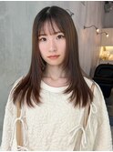 美髪グレーベージュレイヤーロンググレージュカラー_ba489511