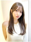 オリーブベージュ/レイヤーカット/韓国/前髪/顔周り/新潟万代