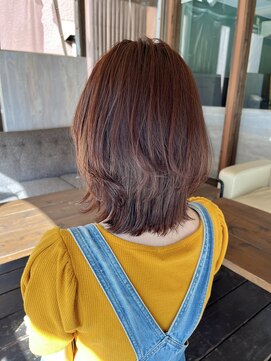 ココカラヘアー ニコ(cococara hair nico) 外ハネボブ/くびれボブ/オレンジブラウンカラー