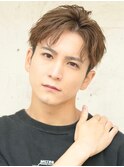 アップバングフェザーパーマ/ミルクティーベージュ/ツーブロック