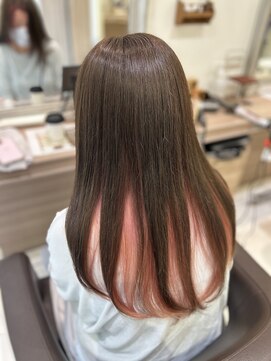 アッシュ 戸田公園店(Ash) 根元ムラなしブリーチリタッチとピンクインナーカラー