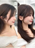 前髪顔まわり韓国ヘアレイヤーカットサイドバンク2wayバンク韓国