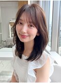 小顔に見える、ミディアムレイヤー／前髪カット【浦和】
