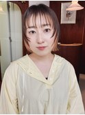髪質改善酸性ストレート　フェイスレイヤーボブ　インナーカラー
