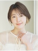 丸みショート・ボブ/丸顔/前髪あり/絶壁解消/30代/40代/50代