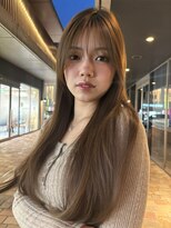 リークフー(Ree cu fuu)&nbsp;垢抜けレイヤーカット/シースルーバング◎夏のベージュカラー
