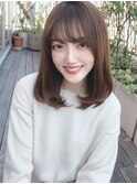 大人かわいいフェザーバング,テラコッタ,小顔