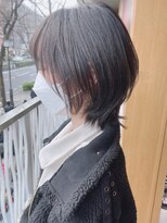 【morio原宿】伸ばしかけマッシュウルフ　透明感カラー　外ハネ