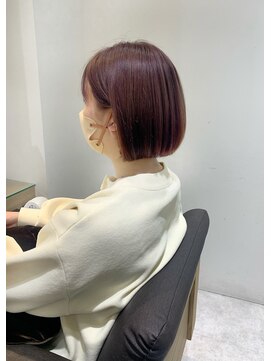 ルディー バイ ヘアーポケット(rudii by HAIR POCKET) ピンクベージュ×ワンレンボブ