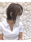 #耳掛けボブ#ハイライト#ベージュカラー