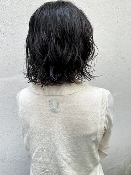 フェンヘアーアイス 中目黒(Fen.hair ici) デジタルパーマ外ハネボブ前髪ヘルシースタイル大人美人