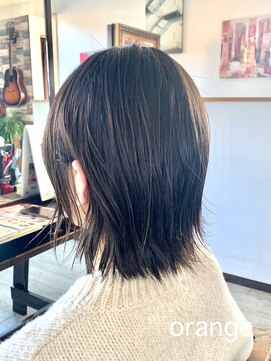 オレンジ(orange) 【orange大分賀来】外ハネミディアムグレーアッシュカラー