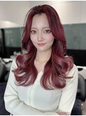 韓国ヘア　ワンホンヘア　レイヤーカット　ピンクヘア　表参道
