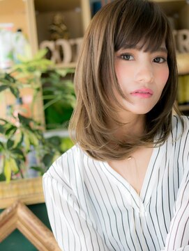 カバーヘア ブリス 大宮西口(COVER HAIR bliss) 斜めバングオリーブアッシュレイヤーカットc6大宮20代30代40代