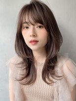 アグノス 青山(Agnos) ★アプリコットオレンジ前髪くびれヘア艶感イメチェン#342f0304