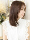 シースルーバング小顔艶感ストレートレイヤーc7戸頭20代30代40代