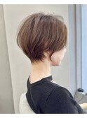 【白髪染め卒業】ことりベージュで自然なツヤ髪ショートボブ