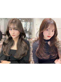 レイヤーカットや伸ばしかけも立体感を演出♪[ブリーチなし/ブリーチ/ダブルカラー/髪質改善/縮毛矯正]